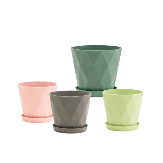 GardenNest Diamond Design Flower Pot | 6 Inch Set of 5